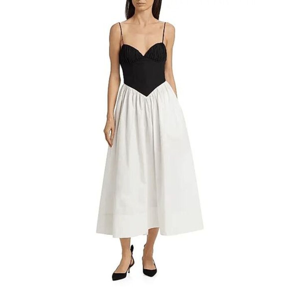 Ronny Kobo Carmine Cotton Fit & Flare Midi-Dress Size Medium